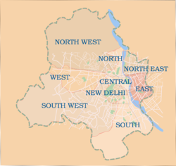 ニューデリーの位置（デリー首都圏）の位置図