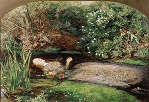 『オフィーリア』油彩（1852），ミレー画，テート・ギャラリー.jpg