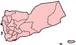 イエメン内のアデン県の位置の位置図