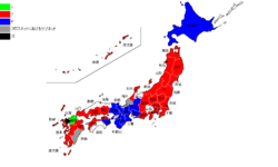 テレビ朝日系列のリモコンキーID地図