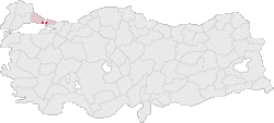 イスタンブールとイスタンブール県の位置の位置図