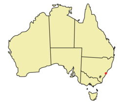 シドニーの位置の位置図
