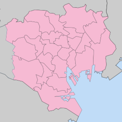 Location map Japan Wards of Tokyo